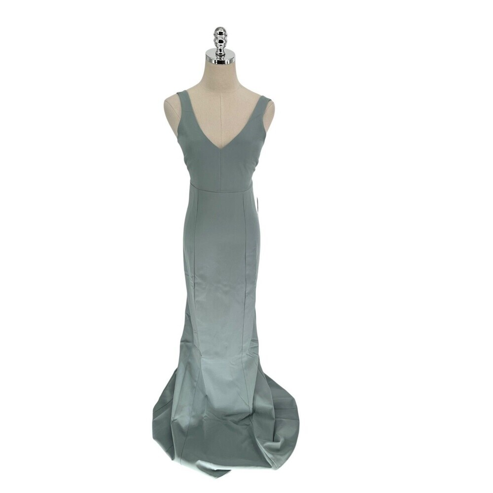 Show Me Your Mumu Morgan Gown Dress Silver Sage Women's Size XXS Wedding